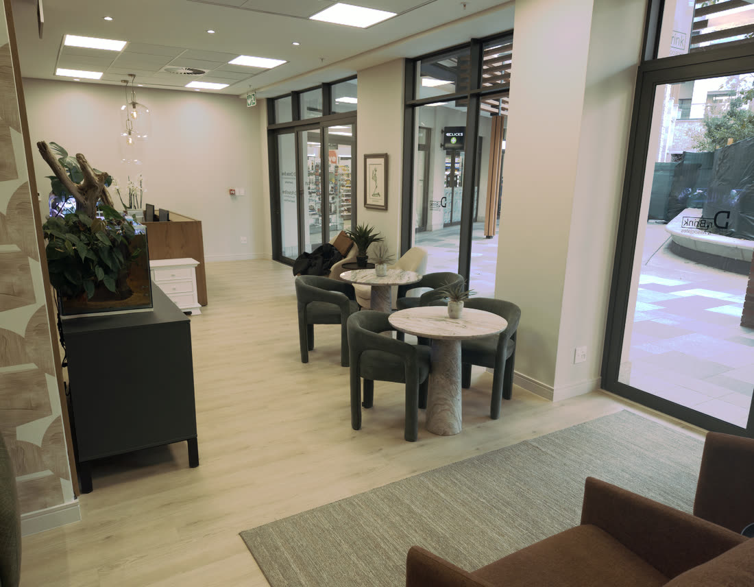 Bright, welcoming waiting area at Dr Brink & Associates, Steyn City